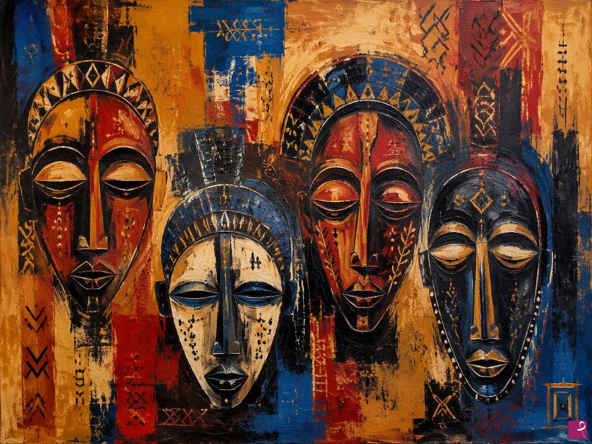 quadri in vendita online - maschera africana