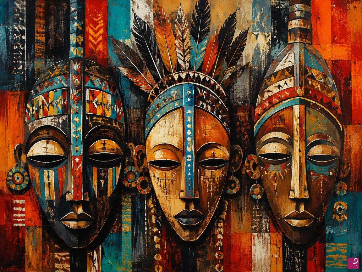 quadri in vendita online - maschera africana