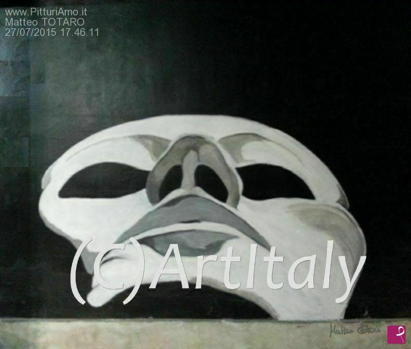 Quadro su Tela Carnevale maschera bianca mezza 