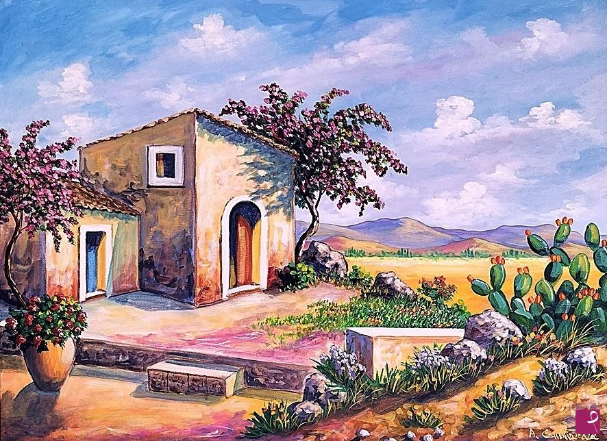quadri in vendita online - Masseria siciliana