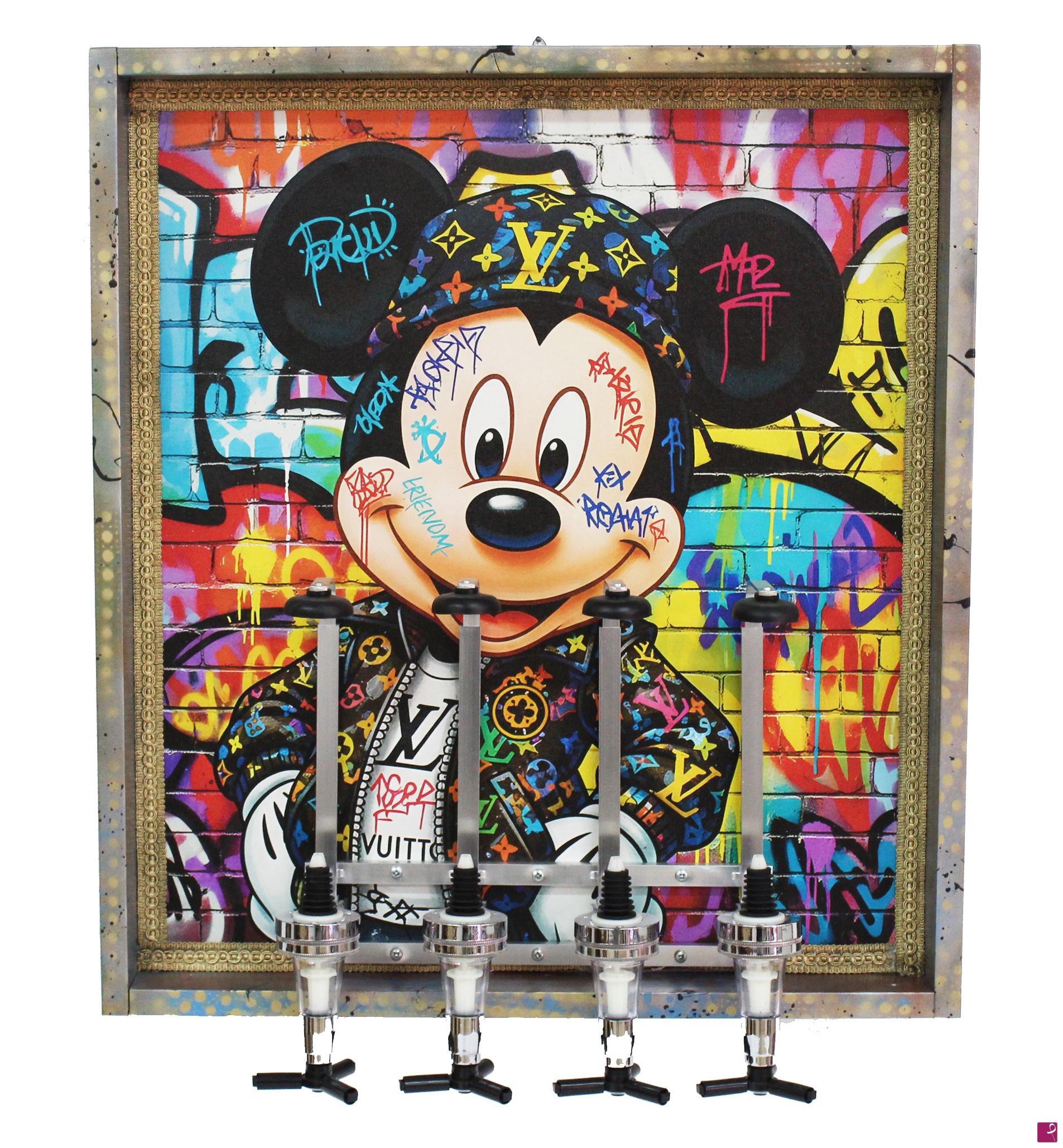 quadri in vendita online - Massimo Reitano (1974) - - Lil Mickey Bar Lil Mickey Bar Pop Art dispender whisky