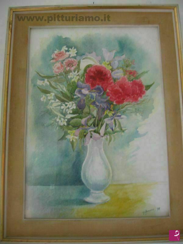 quadri in vendita online - mazzo di fiori in vaso