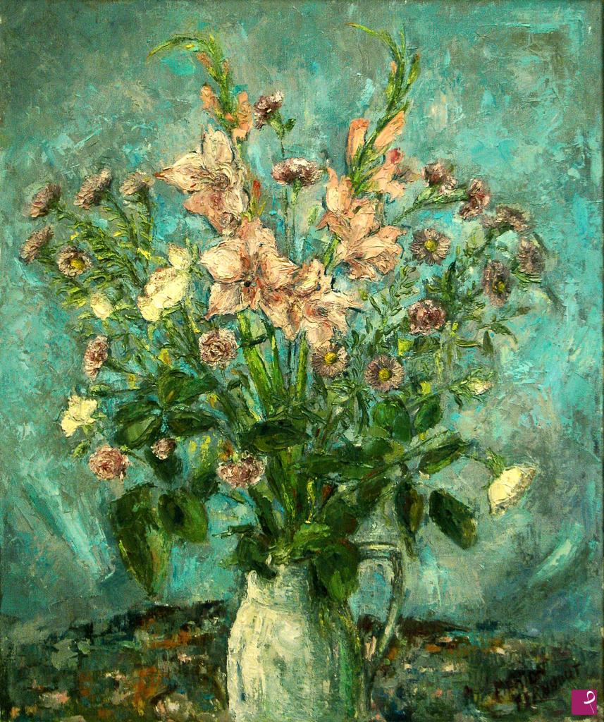 quadri in vendita online - Mazzo di fiori misti in vaso