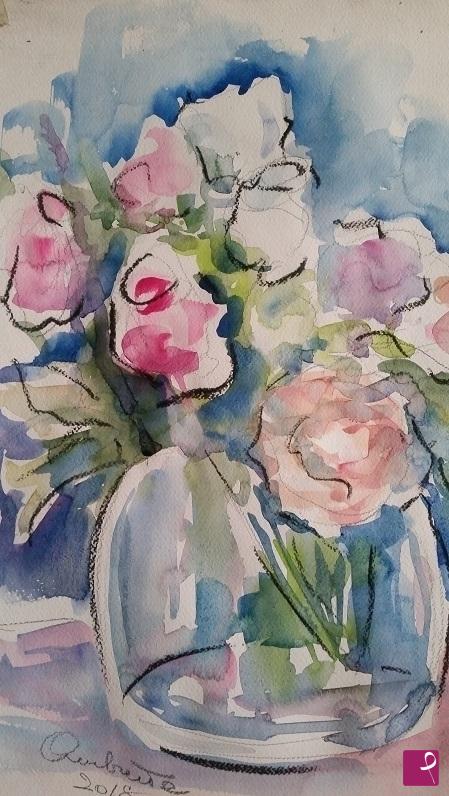 quadri in vendita online - mazzo di rose