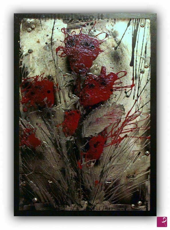 quadri in vendita online - mazzo di rose rosse