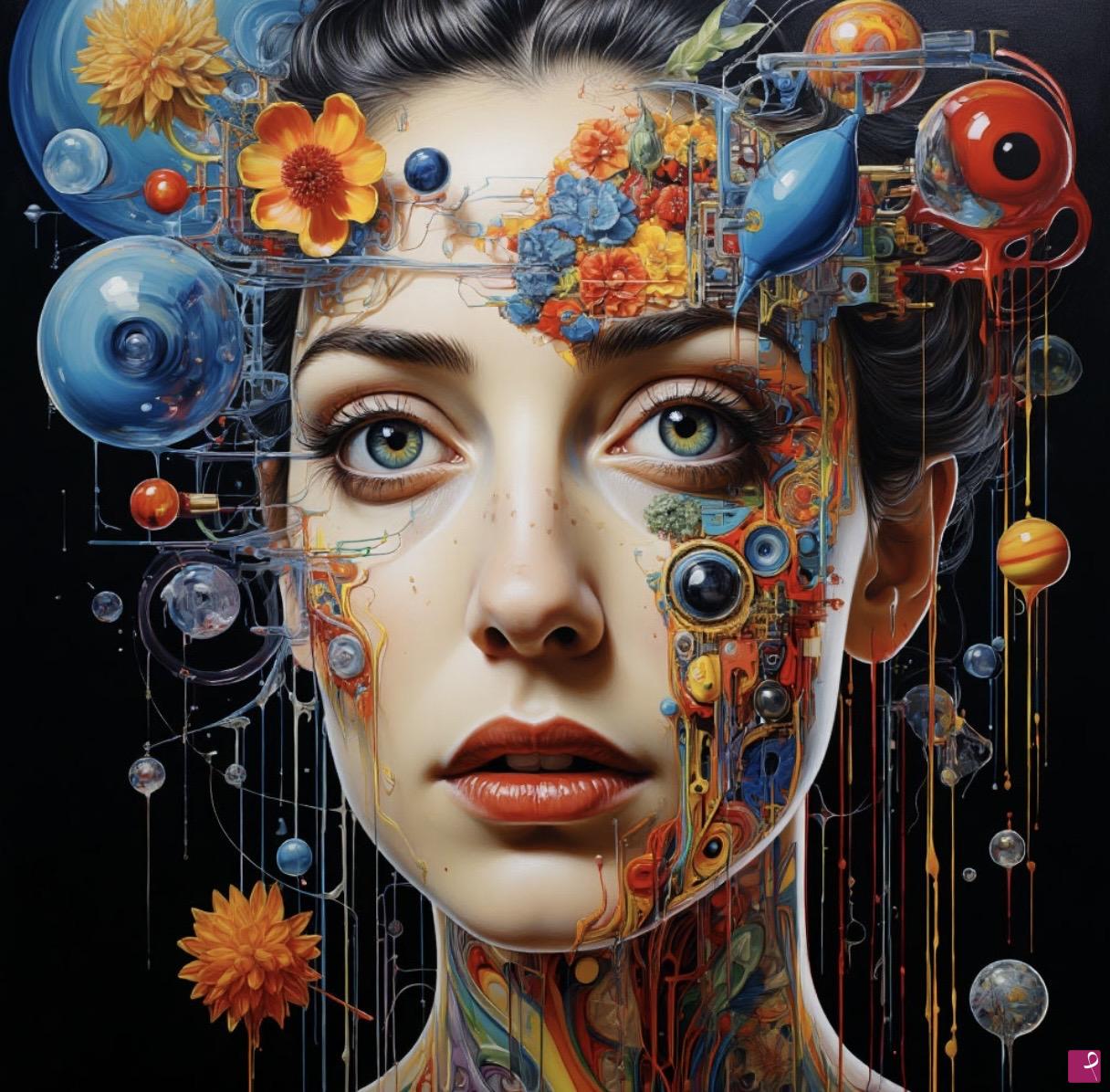 quadri in vendita online - Mechanical girl 