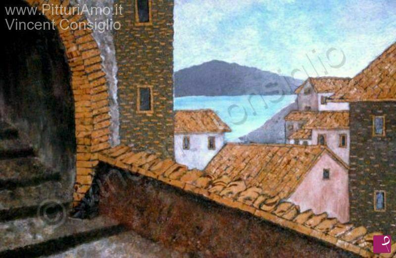 quadri in vendita online - Medieval town
