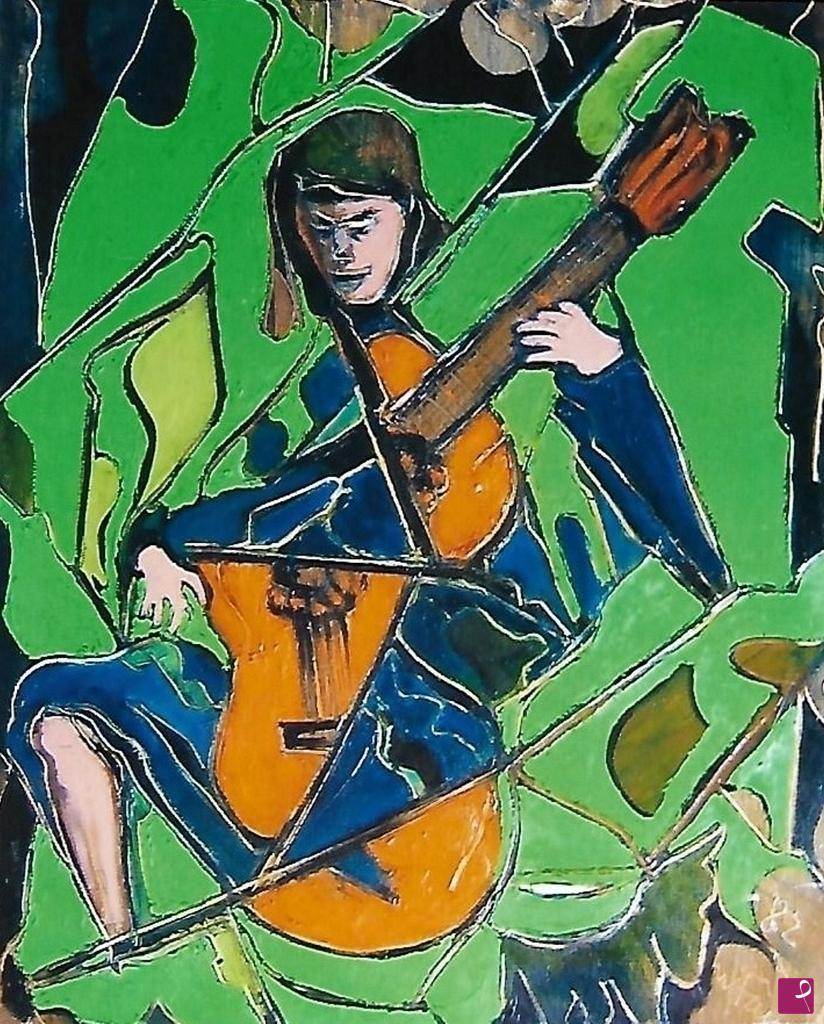 quadri in vendita online - Melodie con la chitarra