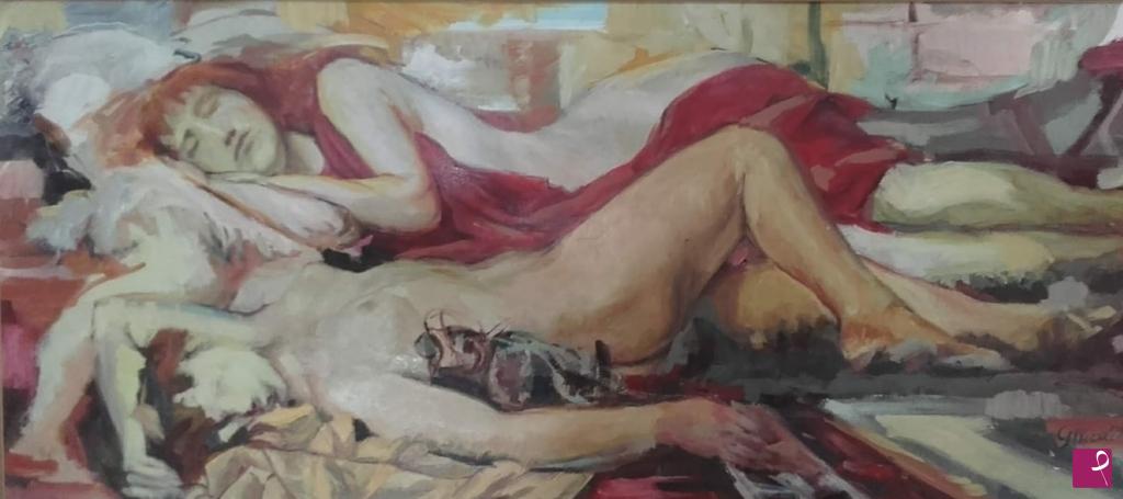 quadri in vendita online - "MENADI ESAUSTE DOPO IL BACCANALE" COPIA PERSONALIZZATA DA ALMA TADEMA