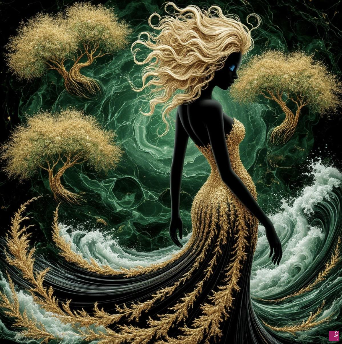 quadri in vendita online - Mermaid in long dress 