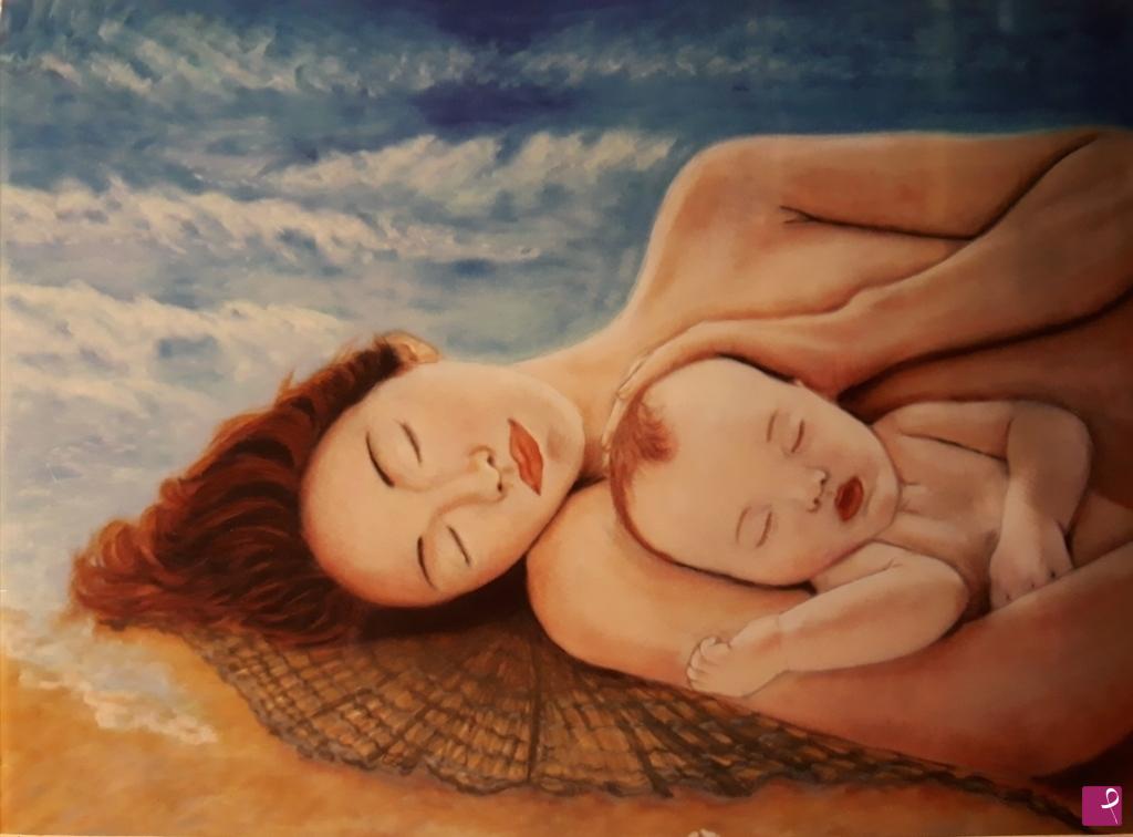quadri in vendita online - Mermaid motherhood
