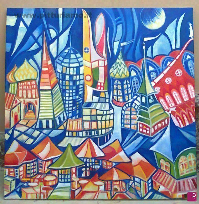 quadri in vendita online - metropolis by night