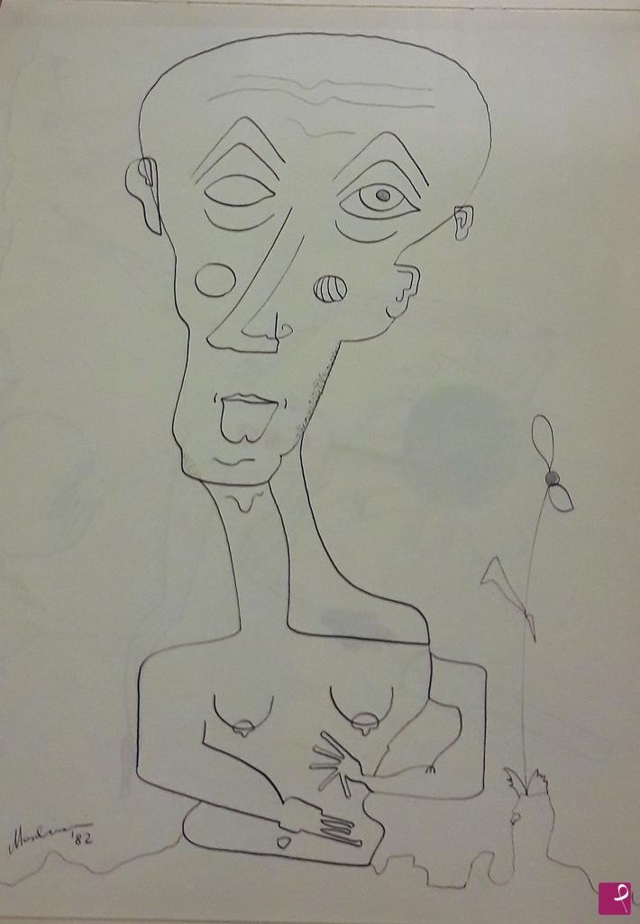 quadri in vendita online - Mezzobusto di uomo- 1982