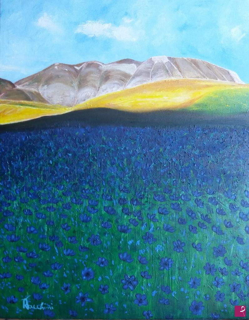 quadri in vendita online - Mi piace immaginarmi distesa in mezzo a quei fiori guardando il cielo sopra di me