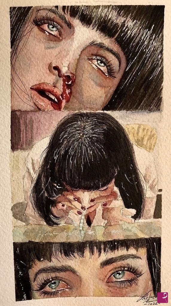 quadri in vendita online - Mia Wallace's overdose. 