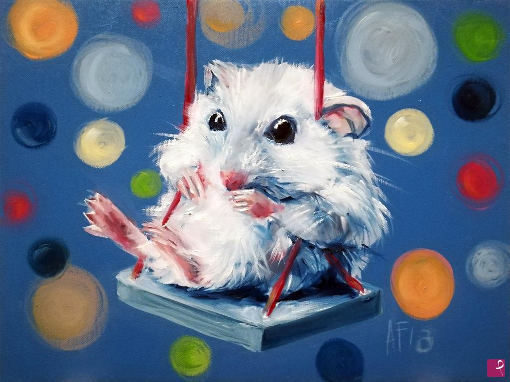quadri in vendita online - Mice love swinging