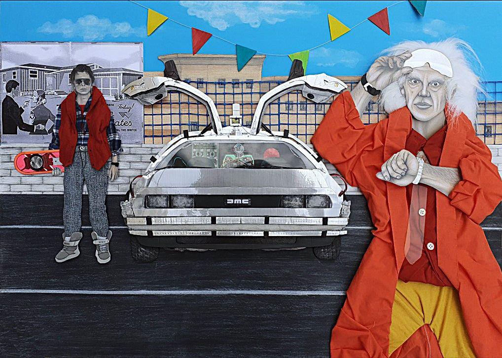 quadri in vendita online - Michael J. Fox e Christopher Lloyd - ( Marty McFly e Emmett L. "Doc" Brown ) - Ritorno al futuro - parte II