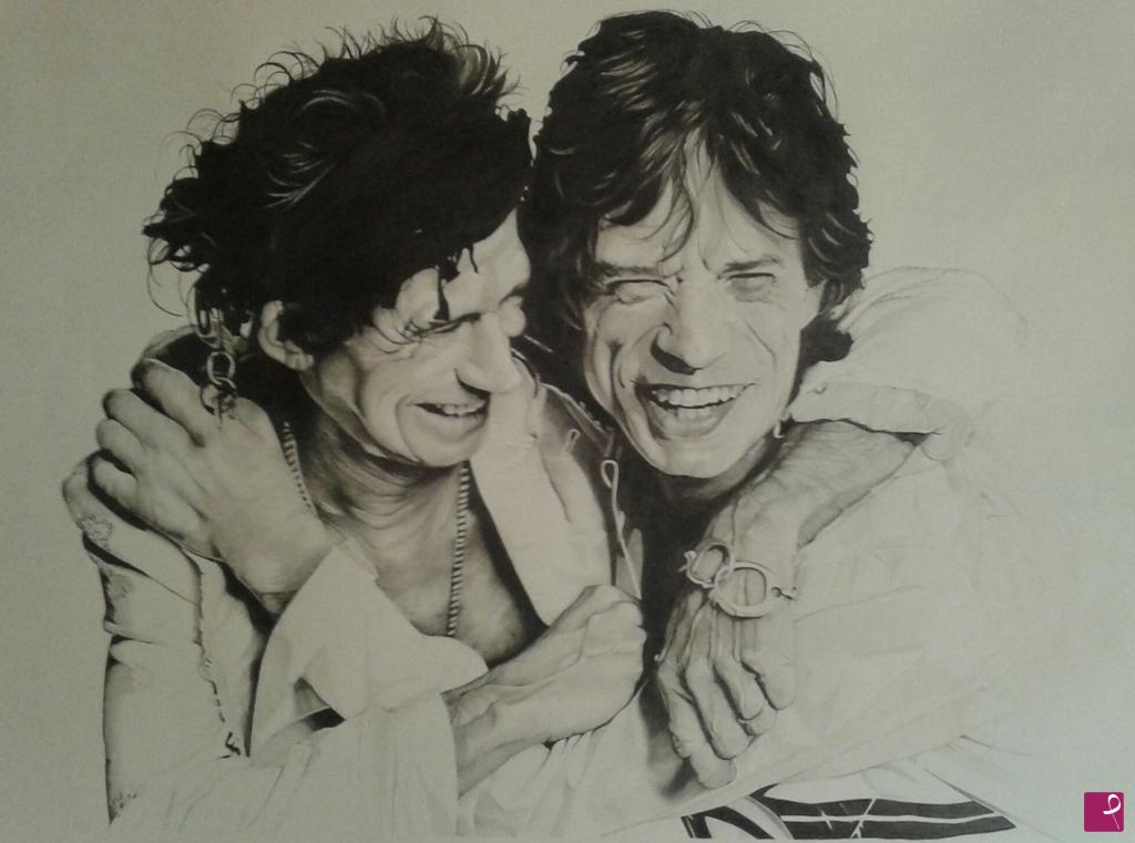quadri in vendita online - Mick Jagger Keith Richards