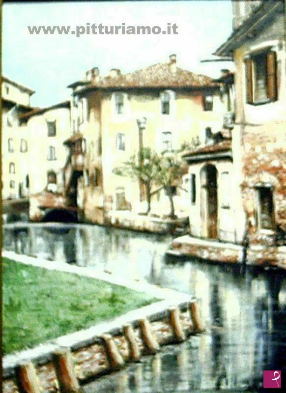 quadri in vendita online - Milano - Il laghetto dell'ospedale