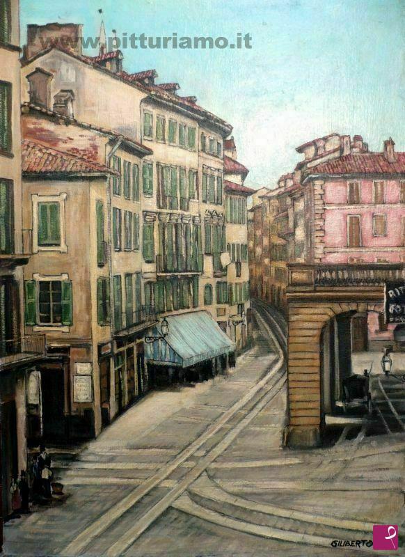 quadri in vendita online - Milano - Piazza della scala il caffè degli artisti