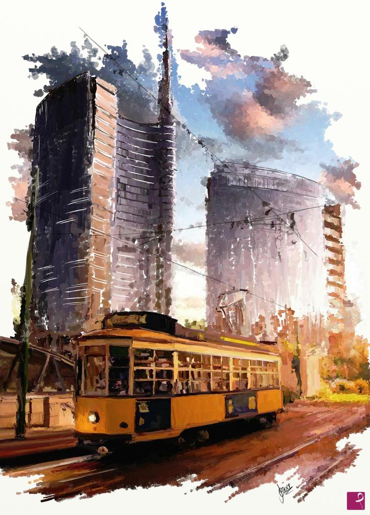 quadri in vendita online - Milano tra passato e futuro