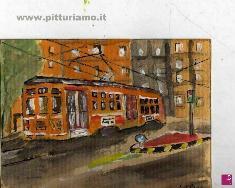 quadri in vendita online - milano tram