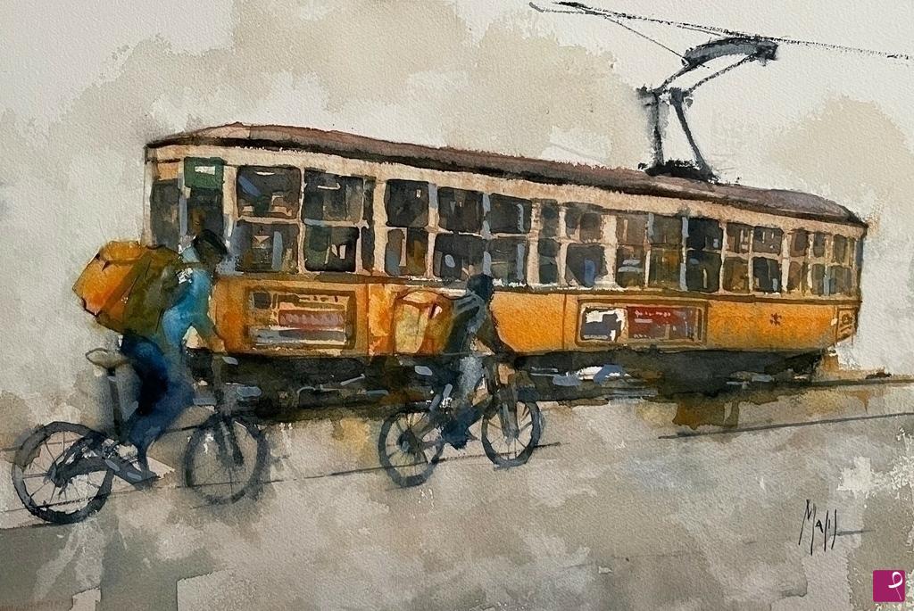 quadri in vendita online - Milano Tram 2021