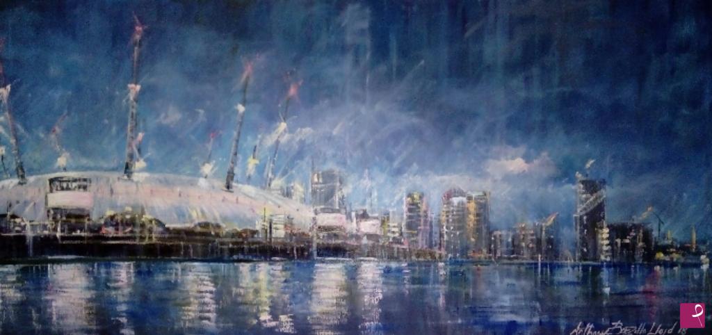 quadri in vendita online - Millennium Dome Tribute. Spectacular Thames. Evening 