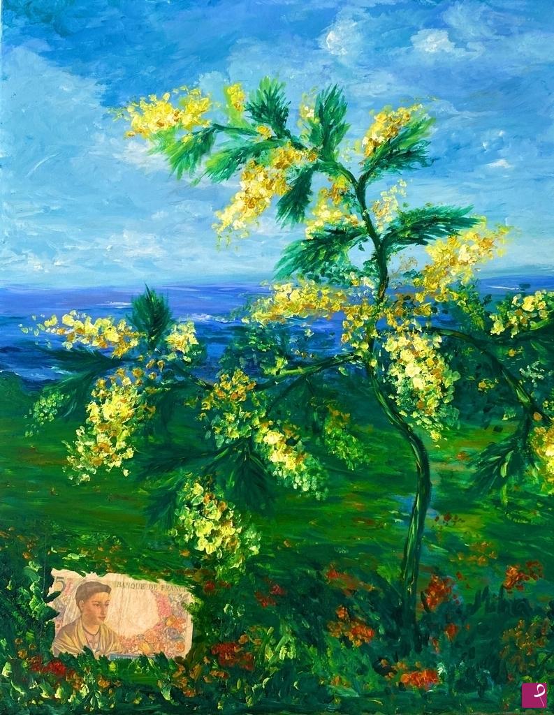 quadri in vendita online - Mimose in primavera 