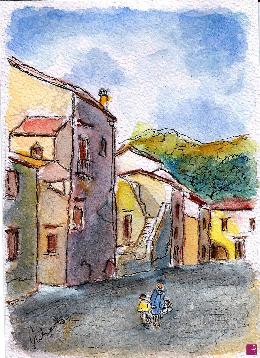 quadri in vendita online - Mini borgo