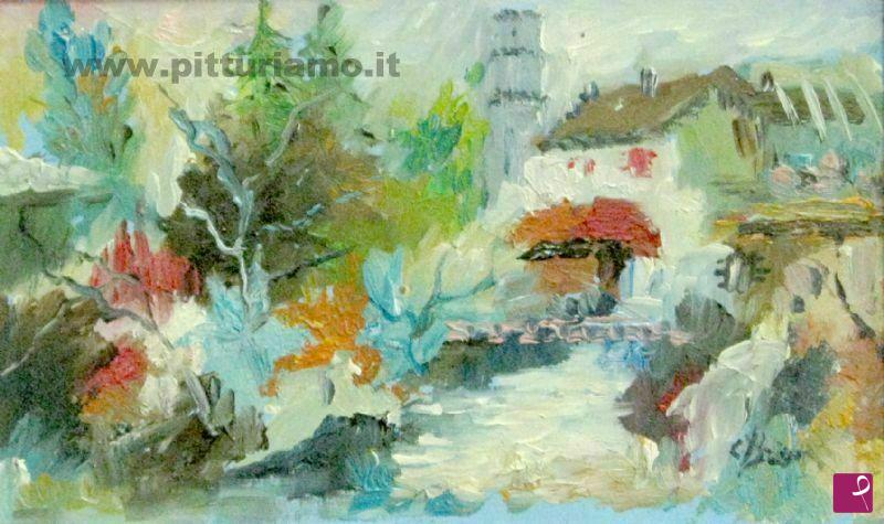 quadri in vendita online - mini quadro - case sul monte