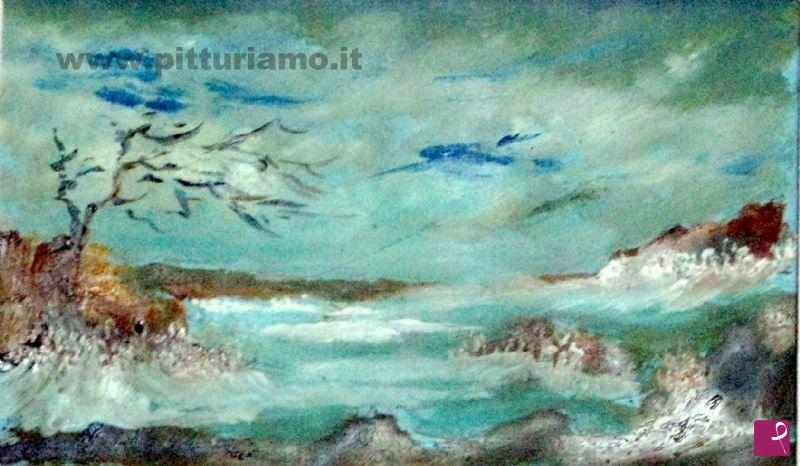 quadri in vendita online - mini quadro - scoglio ventoso