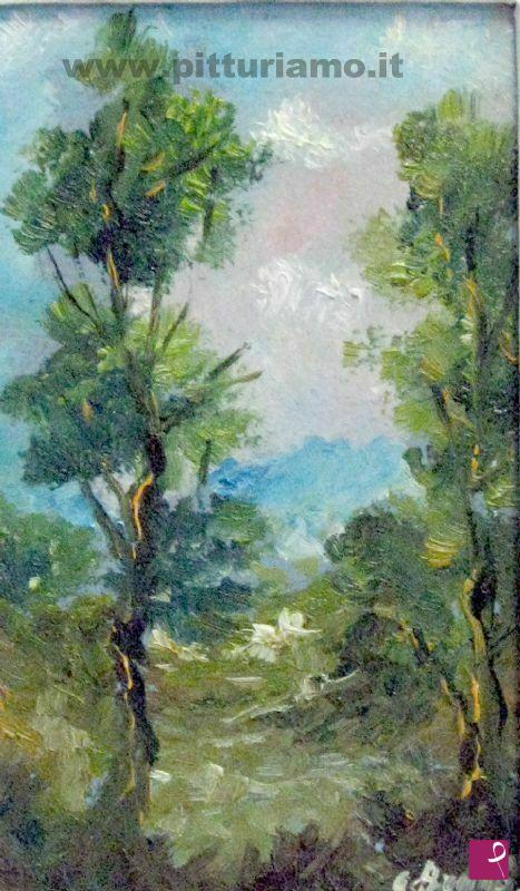 quadri in vendita online - mini quadro - vista dal bosco