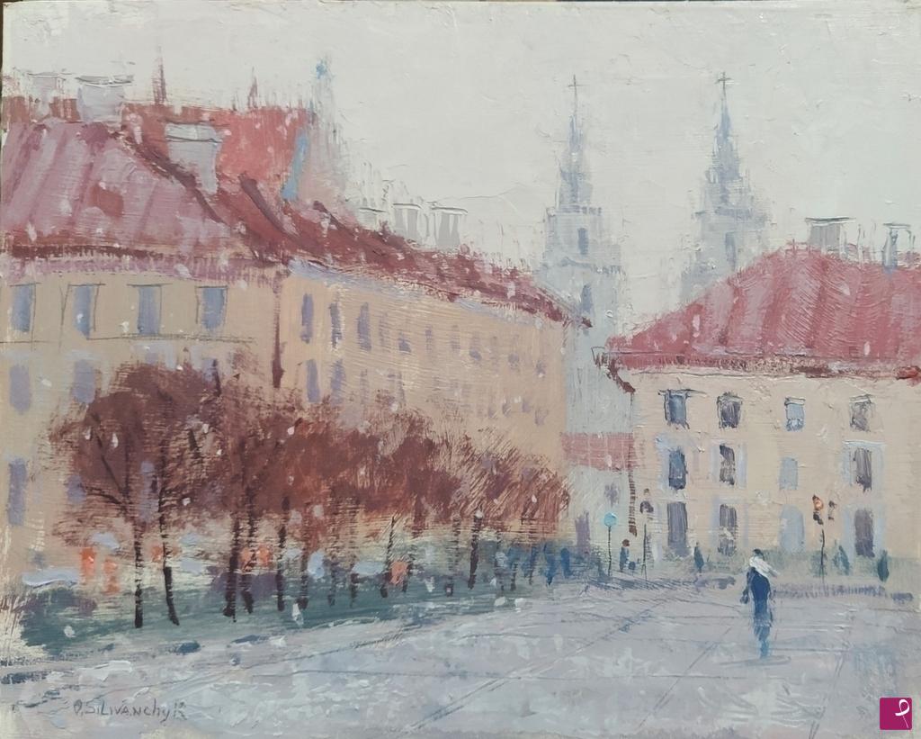 quadri in vendita online - Minsk. Prima nevicata.