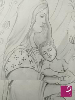quadri in vendita online - mMadonna con bambino