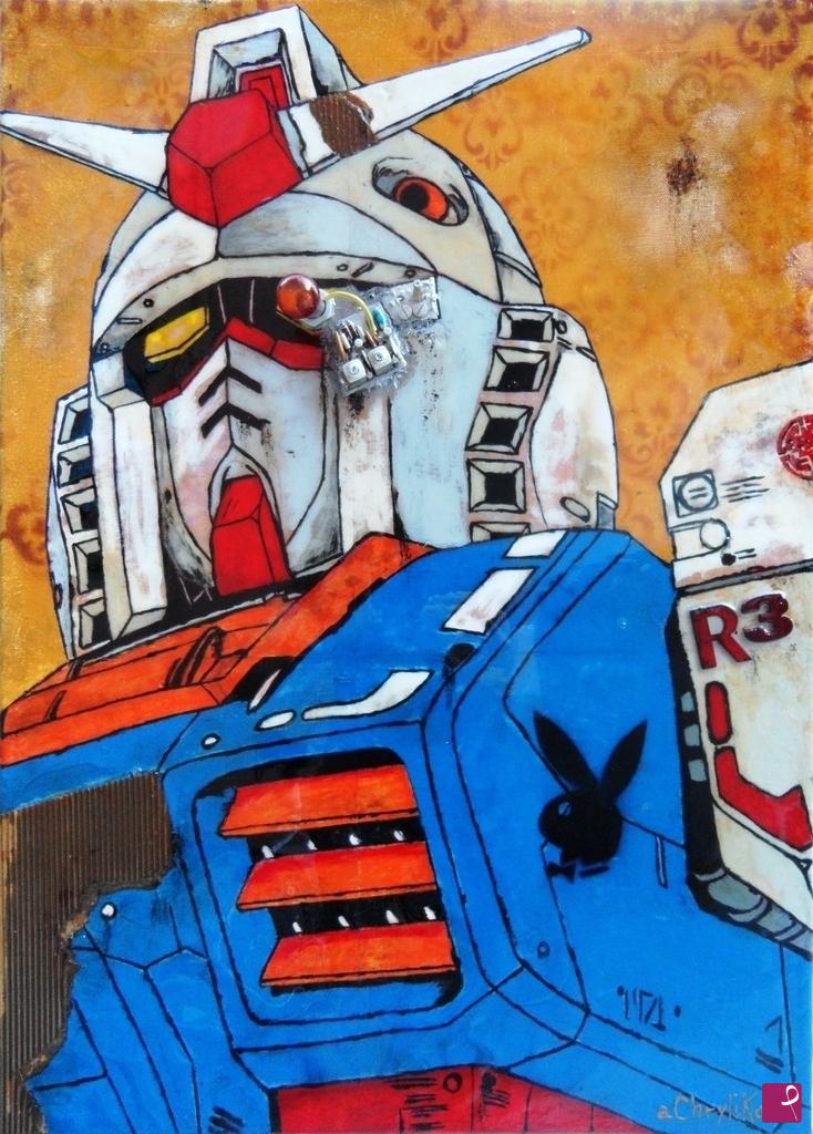 quadri in vendita online - MOBIL3 POP GUNDAM
