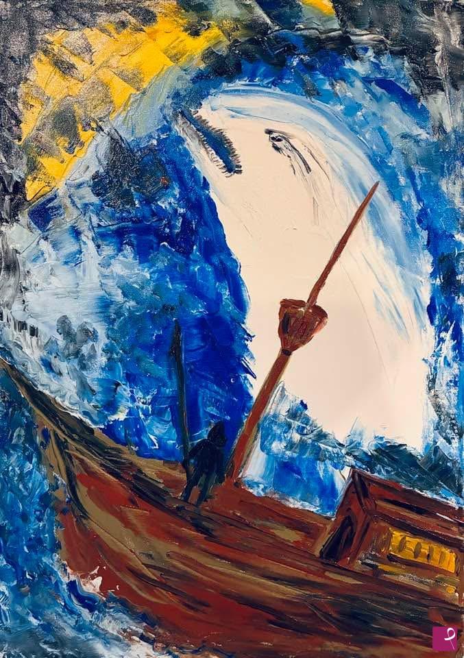quadri in vendita online - Moby Dick ed Achab 
