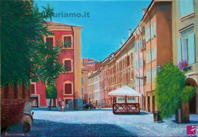 quadri in vendita online - Modena piazza della Pomposa