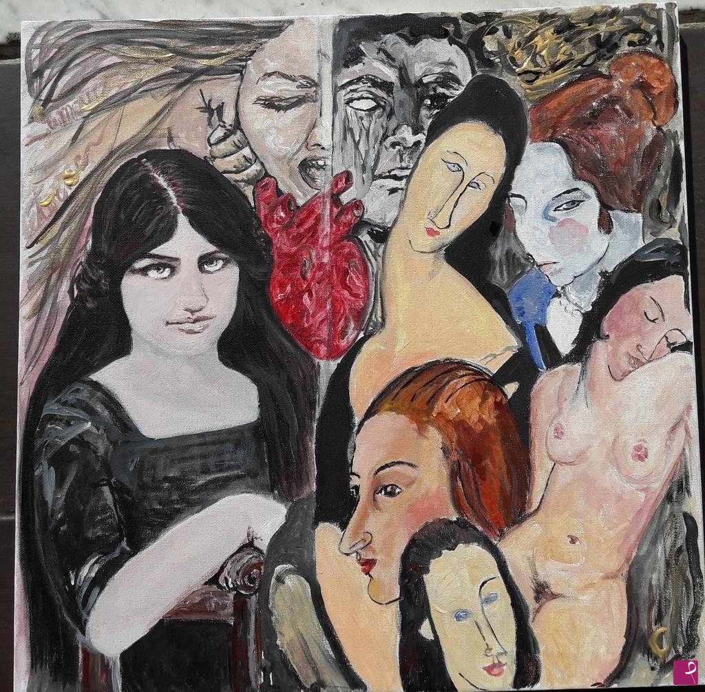 quadri in vendita online - Modigliani e Joanne 