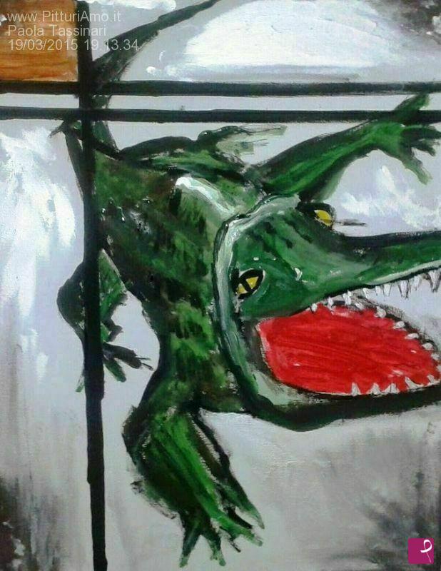 quadri in vendita online - Mondrian's  crocodile