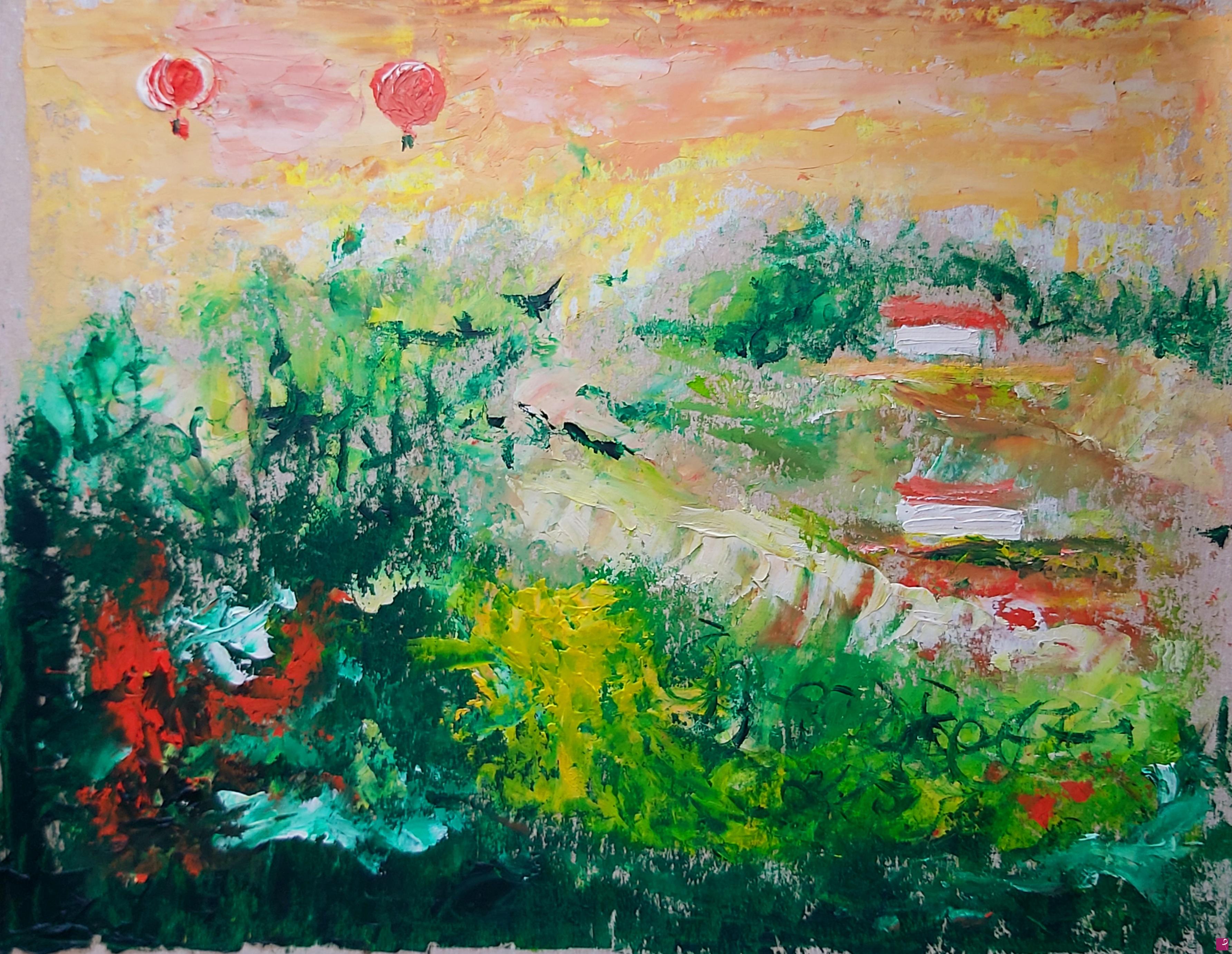 quadri in vendita online - Mongolfiere in Langa