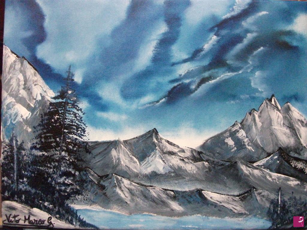 quadri in vendita online - Montagne innevate