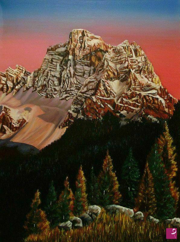 quadri in vendita online - Monte Pelmo al tramonto