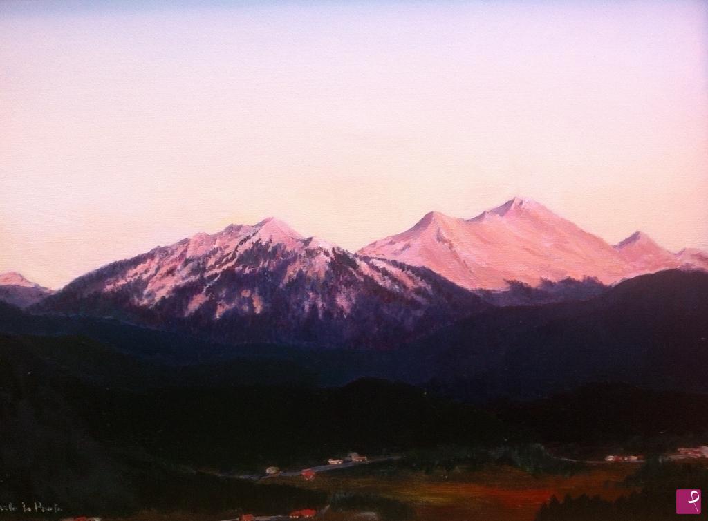 quadri in vendita online - Monte petroso al tramonto