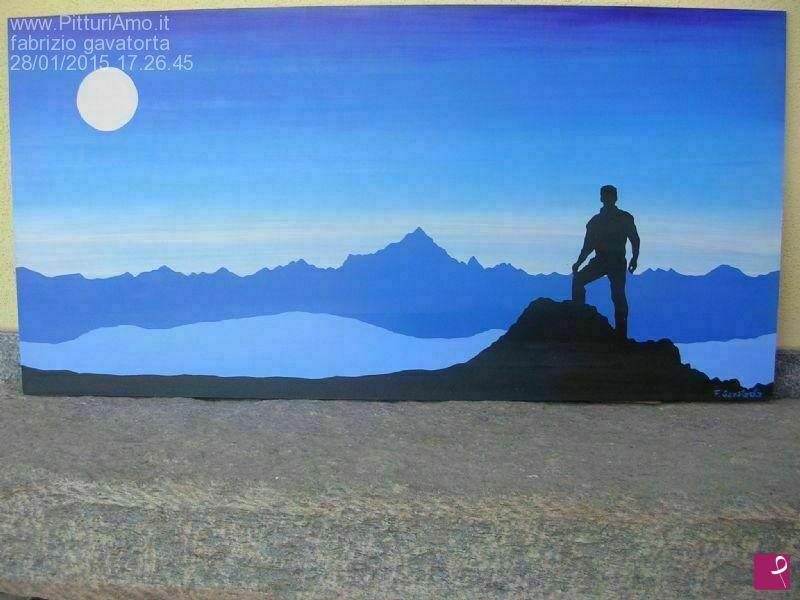 quadri in vendita online - Monviso in Blu VII