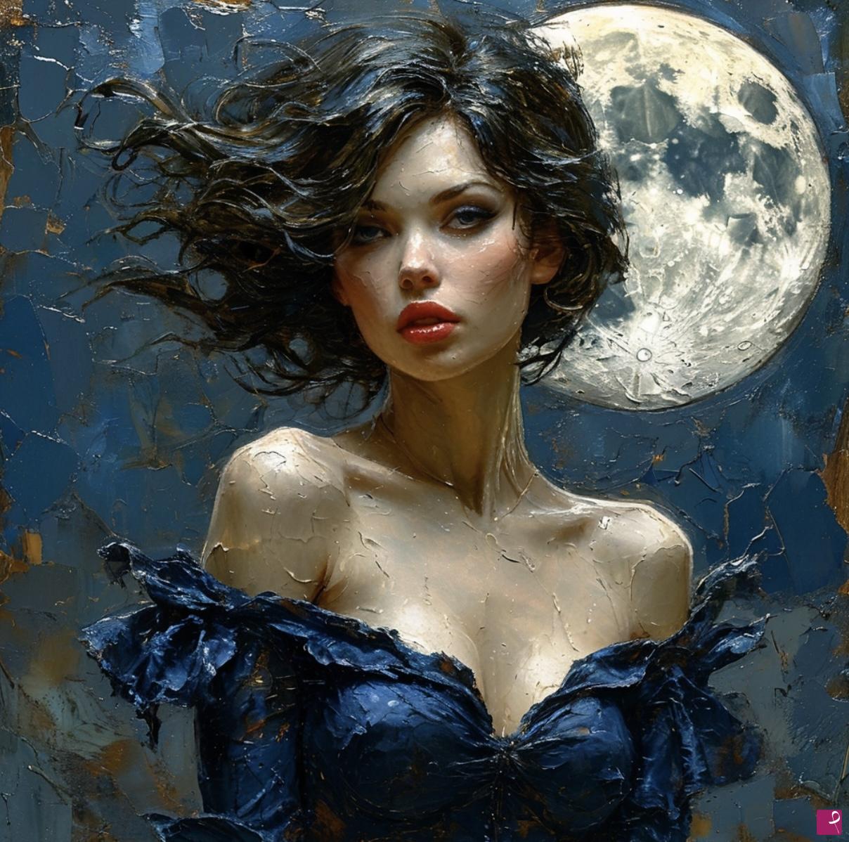 quadri in vendita online - Moon girl 2