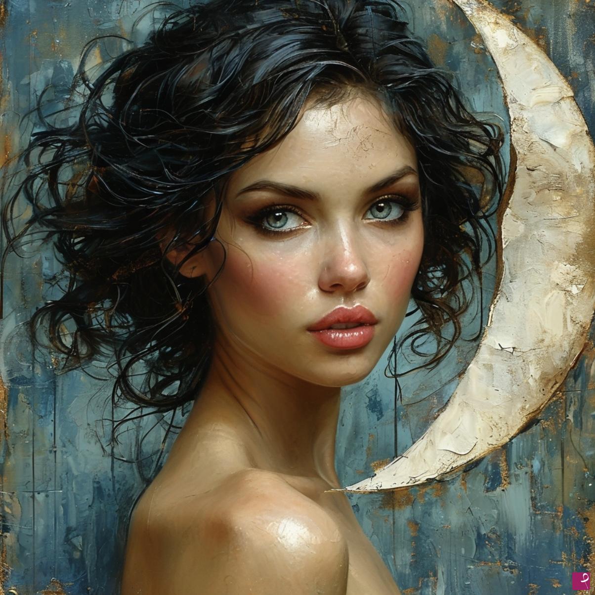 quadri in vendita online - Moon girl 