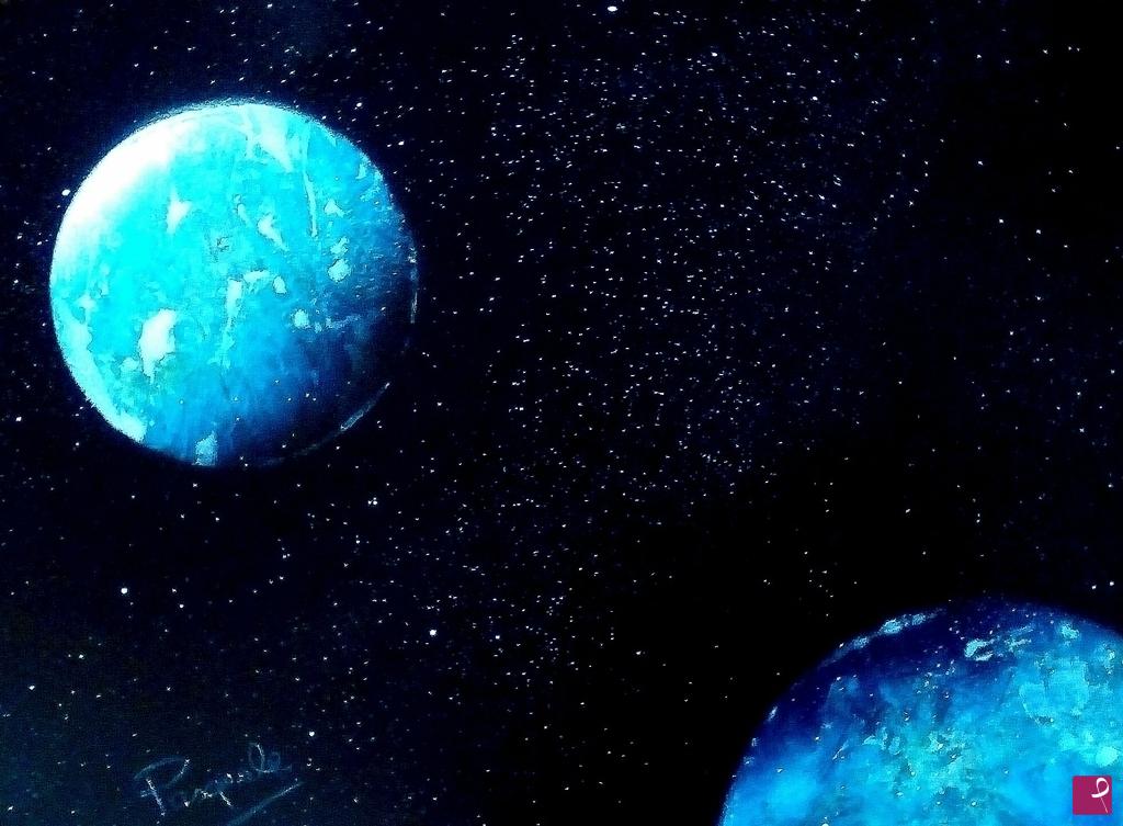 quadri in vendita online - Moon in the sky