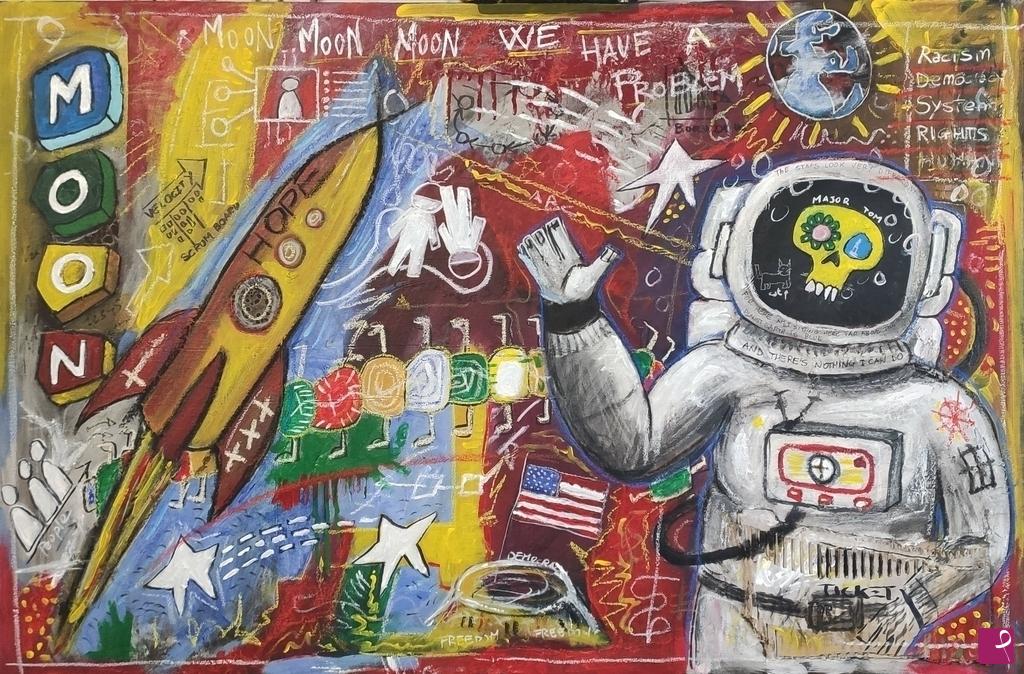 quadri in vendita online - moon major Tom