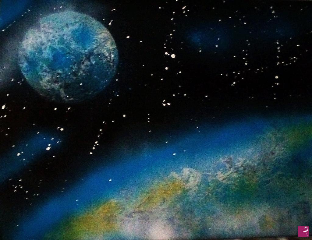 quadri in vendita online - Moon seen from earth